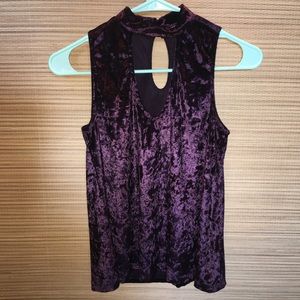 Purple Violet Velvet Peekaboo Halter Top